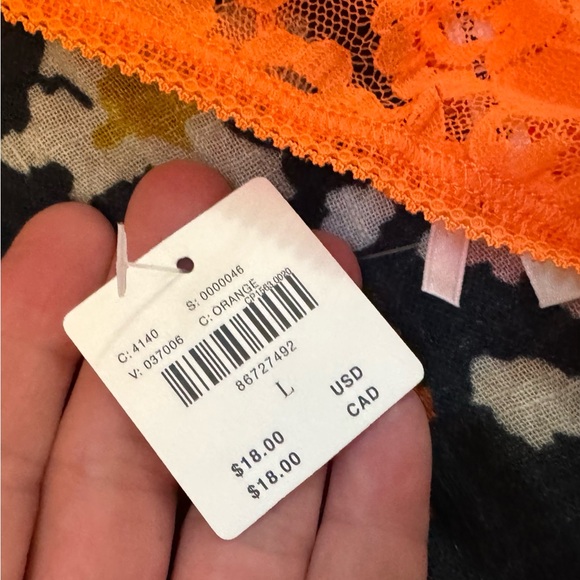 NWT Anthropologie Orange Triangle Lace Bra & Lace Thong Set - Picture 11 of 16
